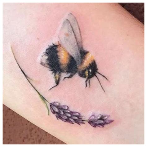 realistic bumble bee tattoo.